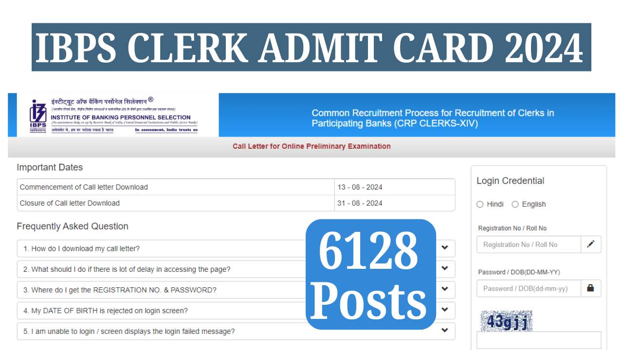 IBPS CLERK ADMIT CARD 2024